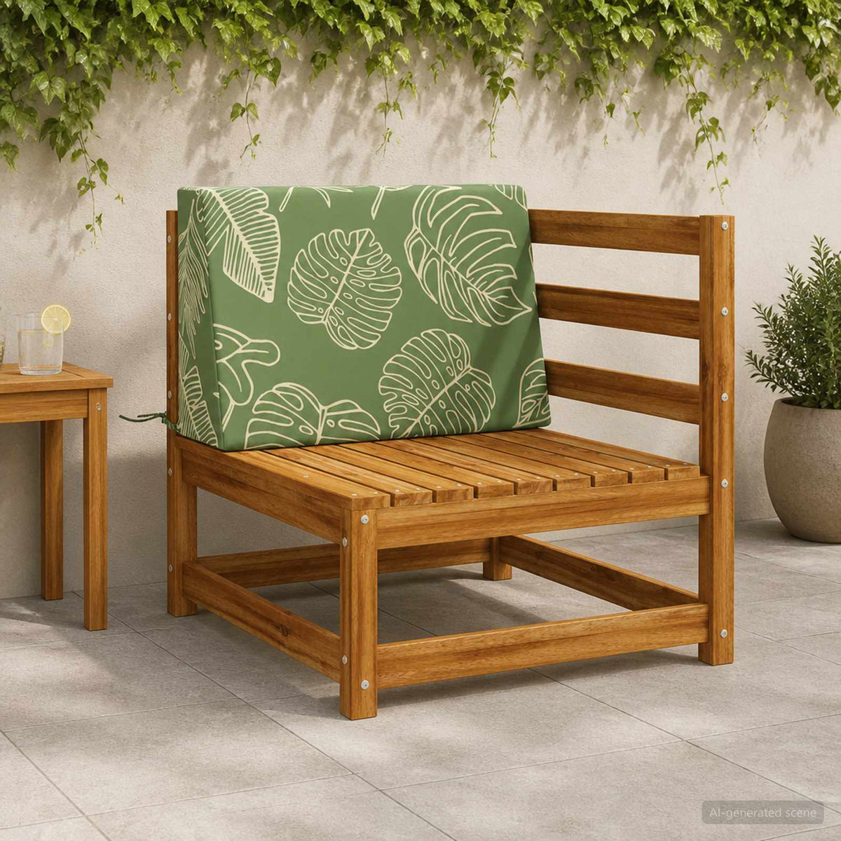 Rugkussen SOEST 100% Polyester Bladontwerp 60 x 20 x 40 cm