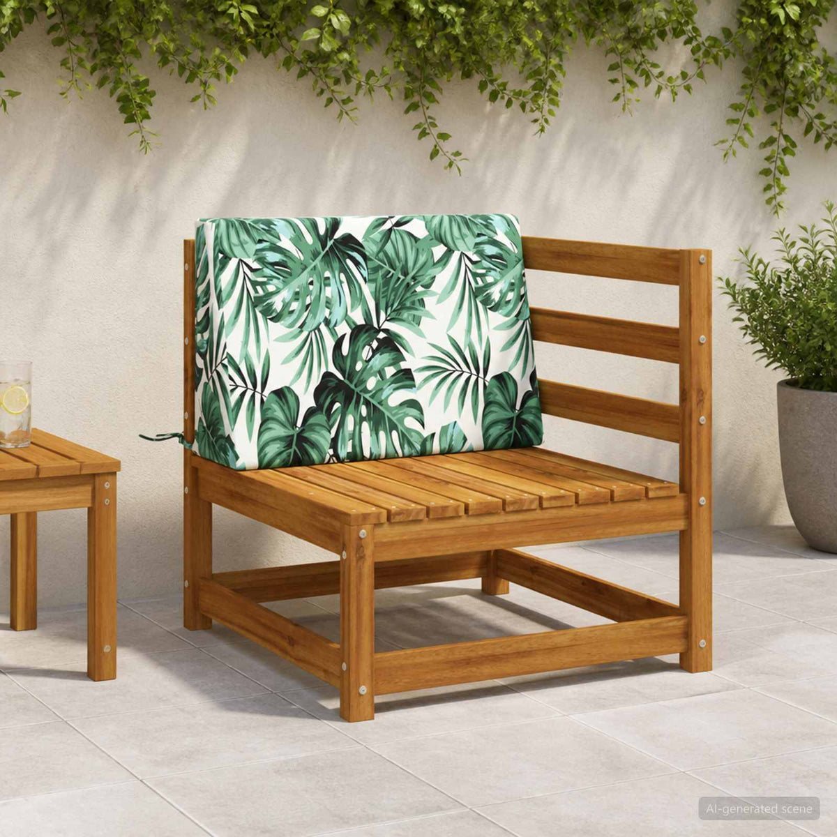 Rugkussen SOEST 100% Polyester Bladpatroon 60 x 20 x 40 cm