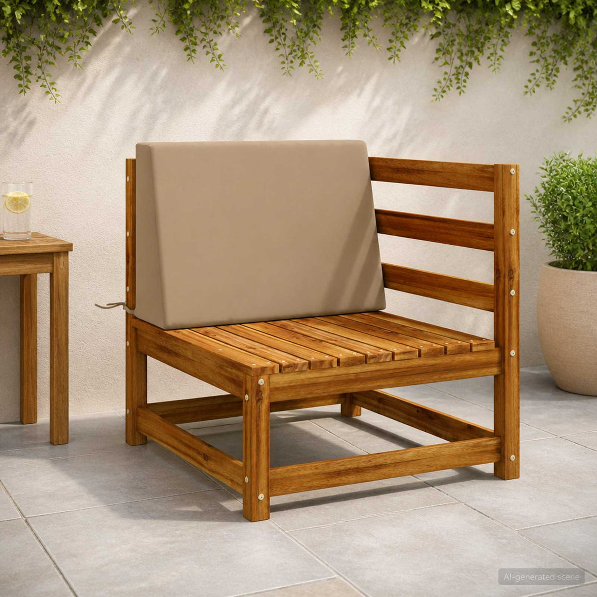 Rugkussen SOEST 100% Polyester Taupe 60 x 20 x 40 cm