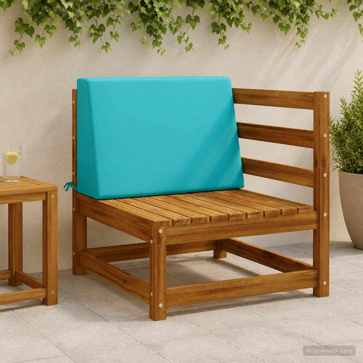 Rugkussen SOEST 100% Polyester Turquoise 60 x 20 x 40 cm