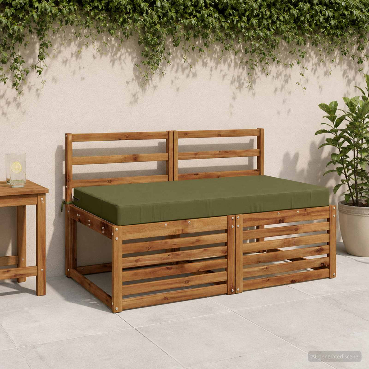 Zitkussen SOEST 100% Polyester Olijfgroen 120 x 80 x 10 cm