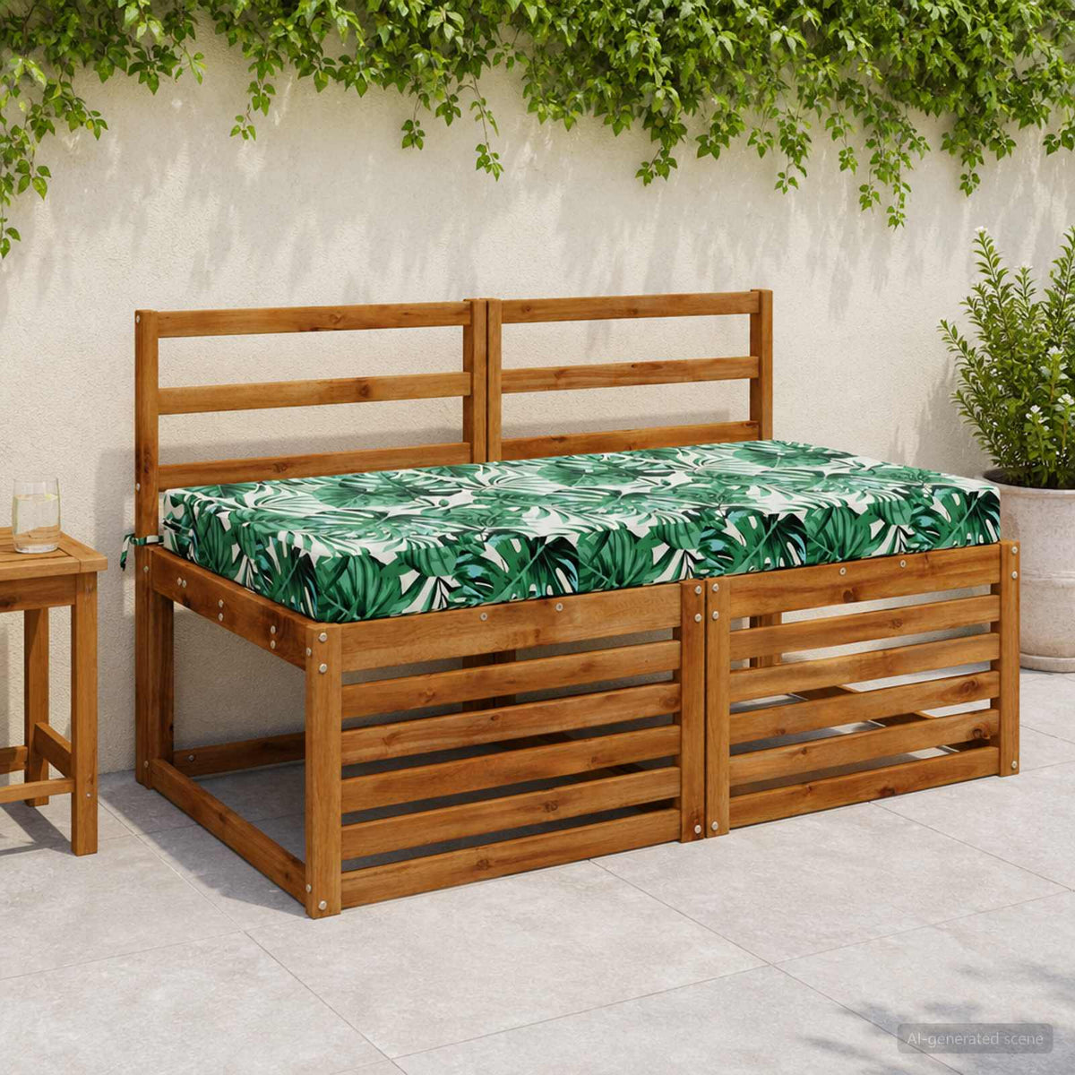 Zitkussen SOEST 100% Polyester Bladpatroon 120 x 80 x 10 cm