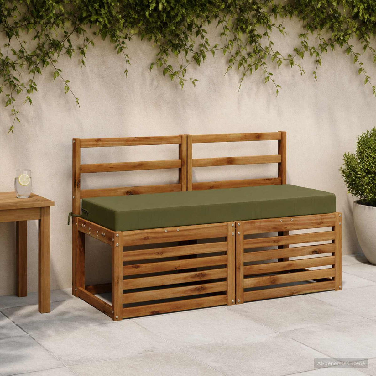 Zitkussen SOEST 100% Polyester Olijfgroen 120 x 40 x 10 cm