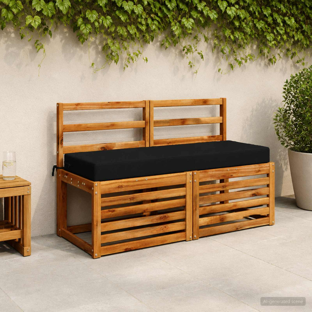 Zitkussen SOEST 100% Polyester Zwart 120 x 40 x 10 cm