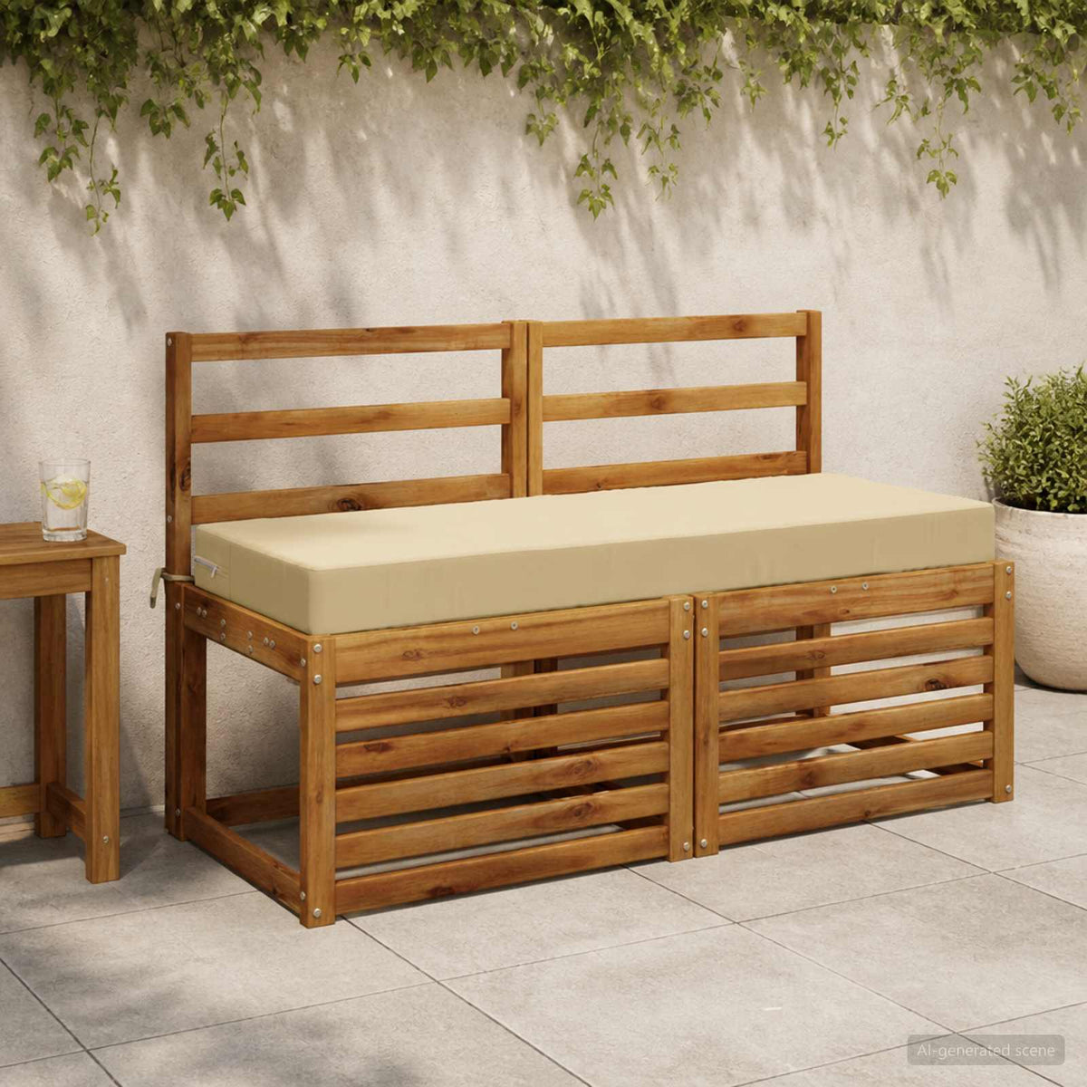 Zitkussen SOEST 100% Polyester Beige 120 x 40 x 10 cm