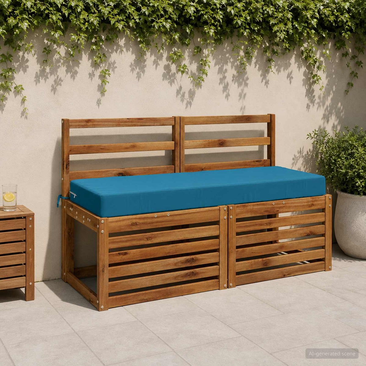 Zitkussen SOEST 100% Polyester Lichtblauw 120 x 40 x 10 cm
