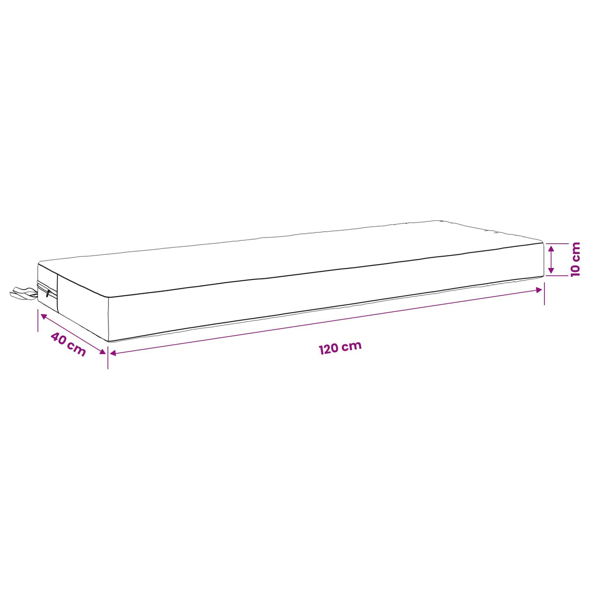 Zitkussen SOEST 100% Polyester Bladontwerp 120 x 40 x 10 cm