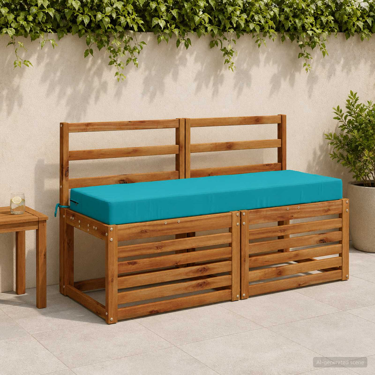 Zitkussen SOEST 100% Polyester Turquoise 120 x 40 x 10 cm