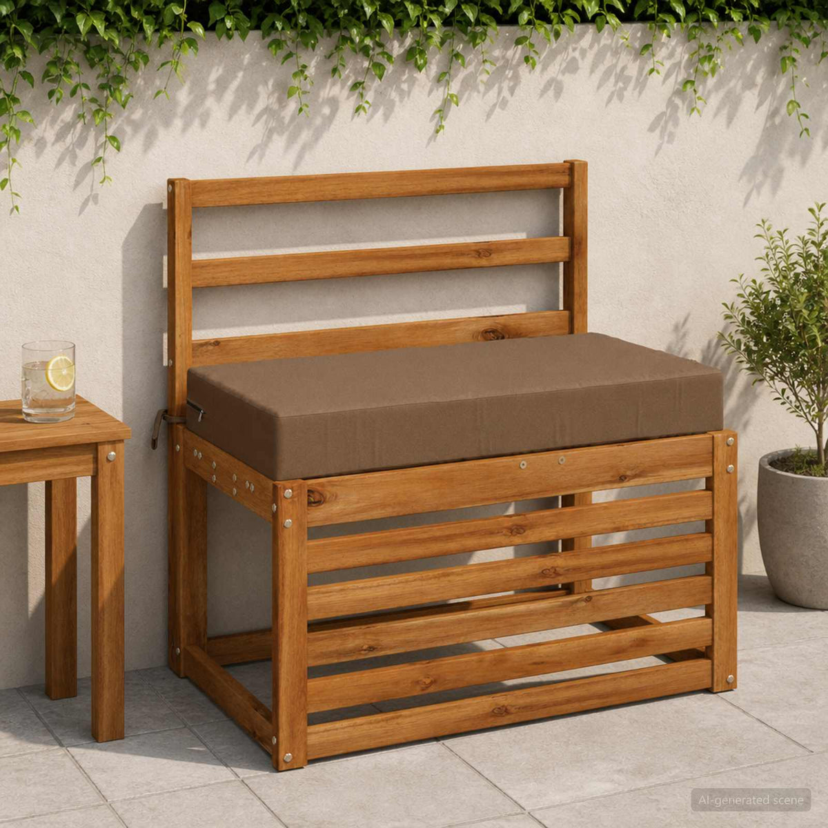 Zitkussen SOEST 100% Polyester Taupe 70 x 40 x 10 cm