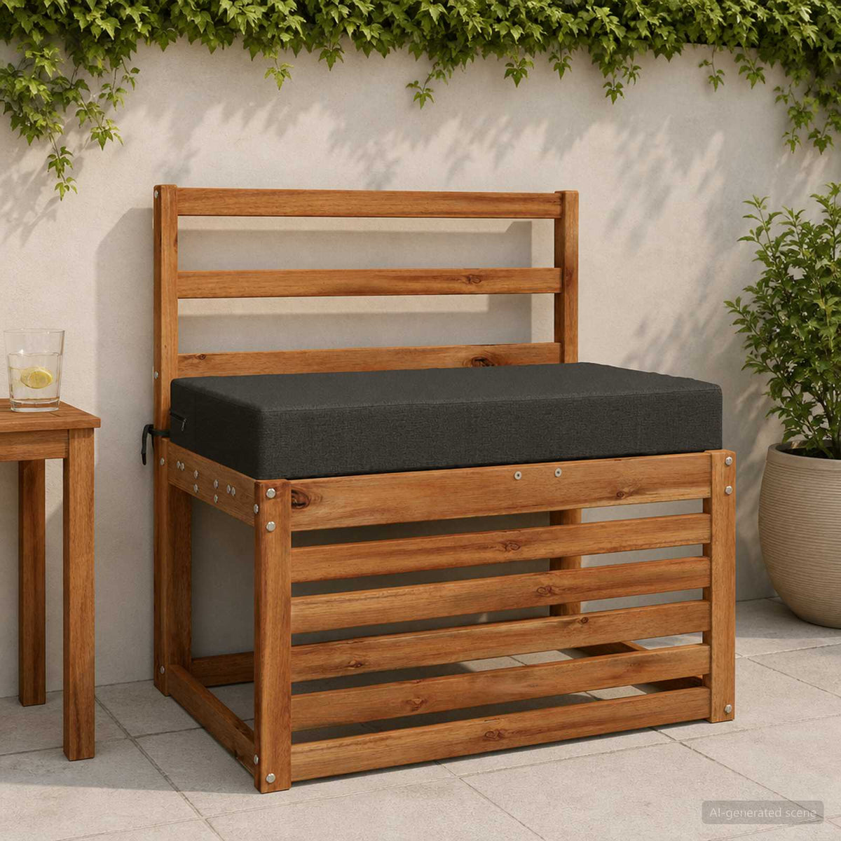 Zitkussen SOEST 100% Polyester Antraciet 70 x 40 x 10 cm