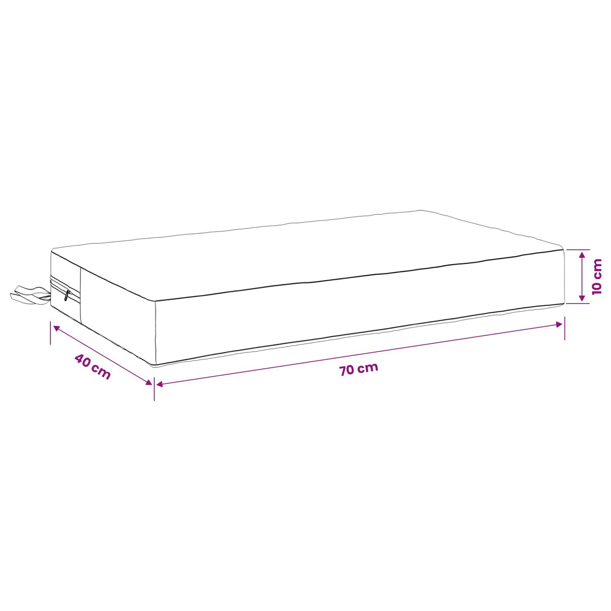 Zitkussen SOEST 100% Polyester Antraciet 70 x 40 x 10 cm