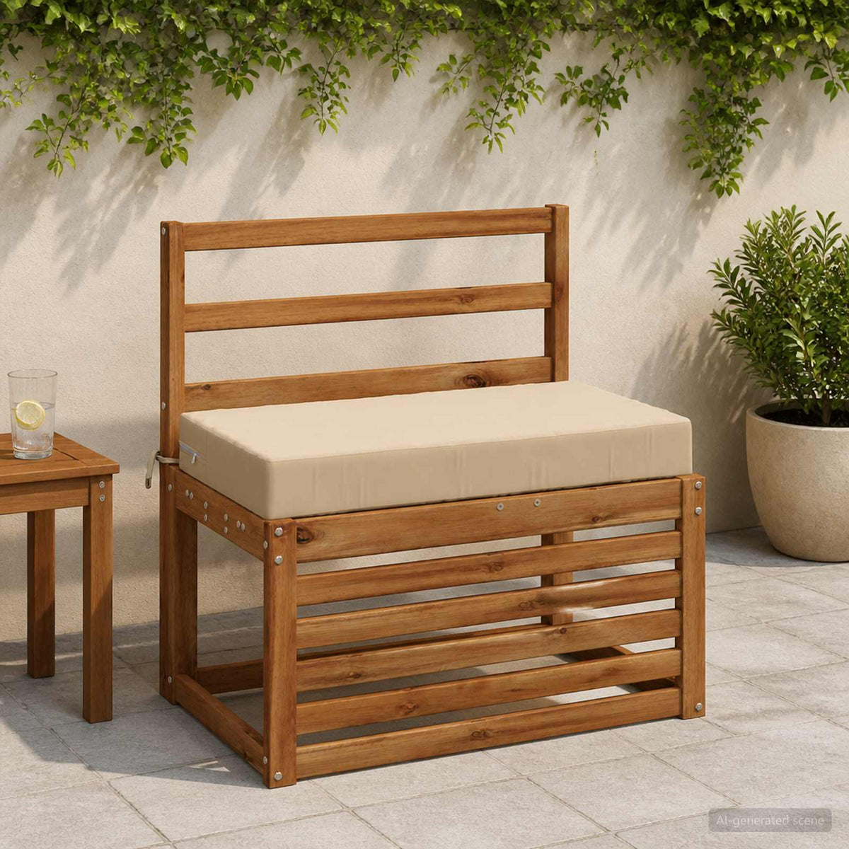 Zitkussen SOEST 100% Polyester Beige 70 x 40 x 10 cm