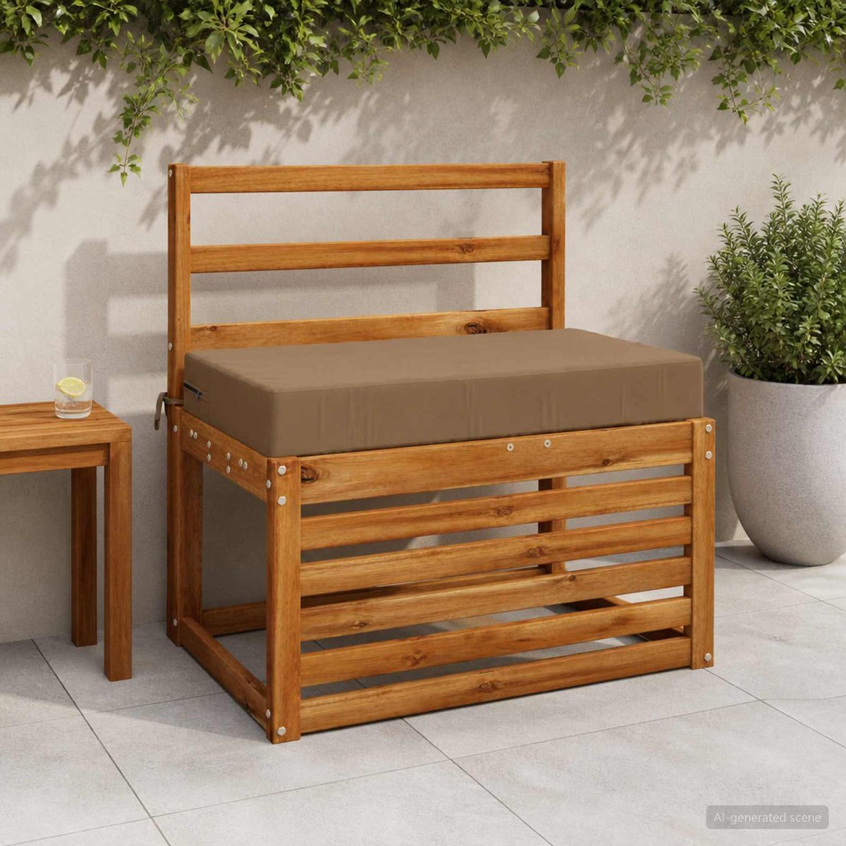 Zitkussen SOEST 100% Polyester Taupe 70 x 40 x 10 cm
