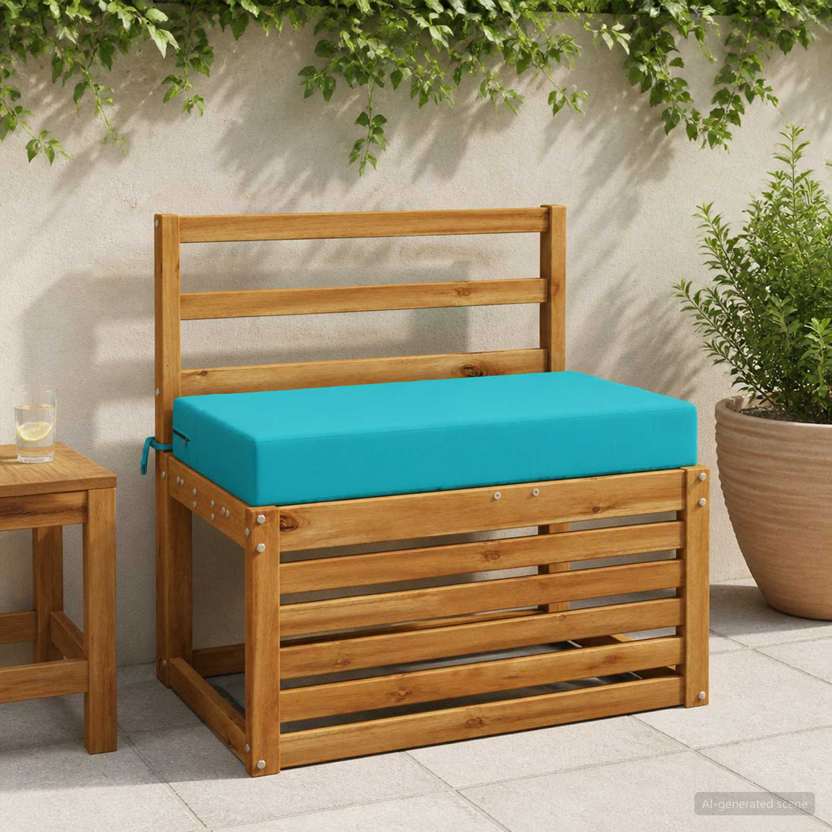 Zitkussen SOEST 100% Polyester Turquoise 70 x 40 x 10 cm