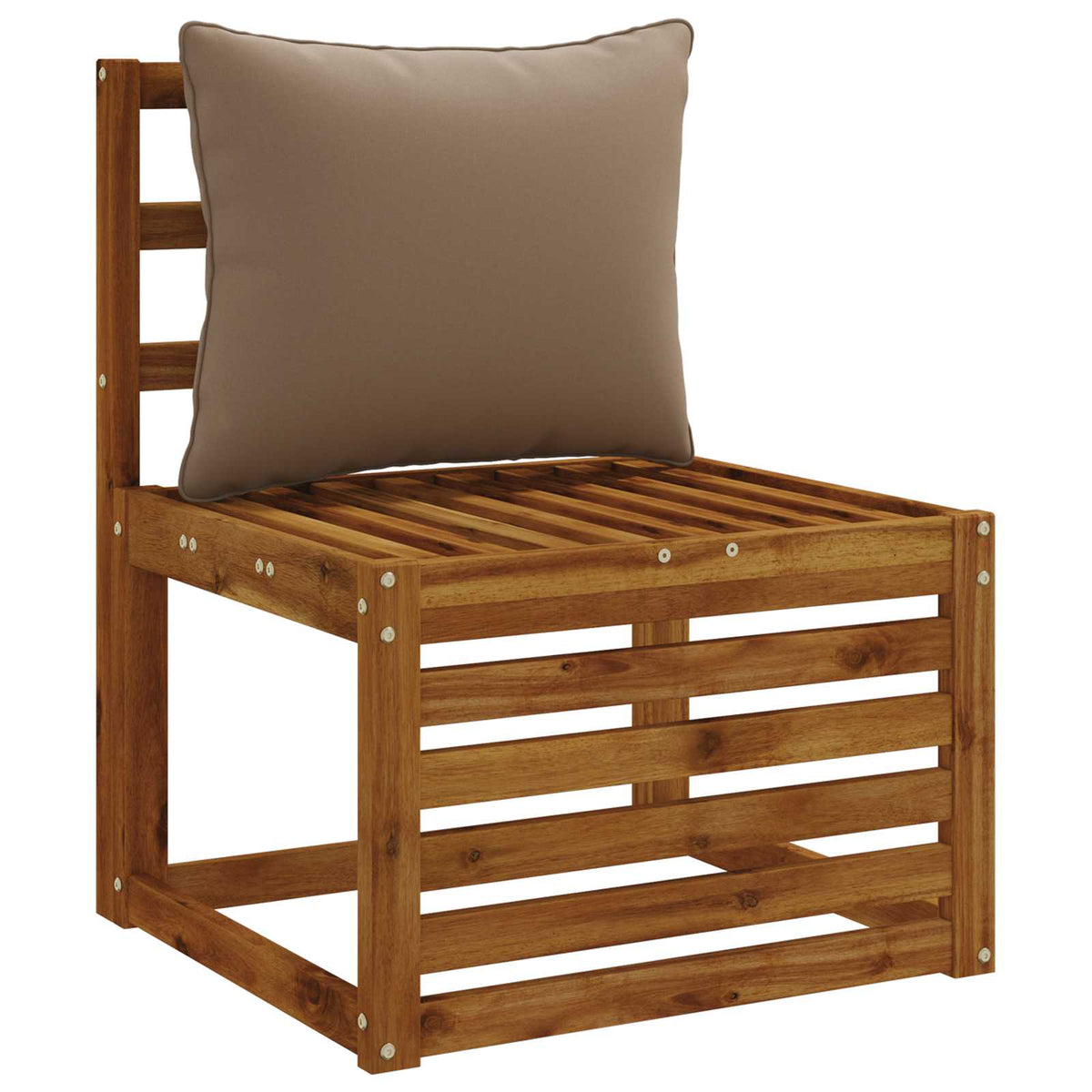 1-Delig Rugkussen PUTTEN 100% Polyester Taupe 50 x 40 x 15 cm