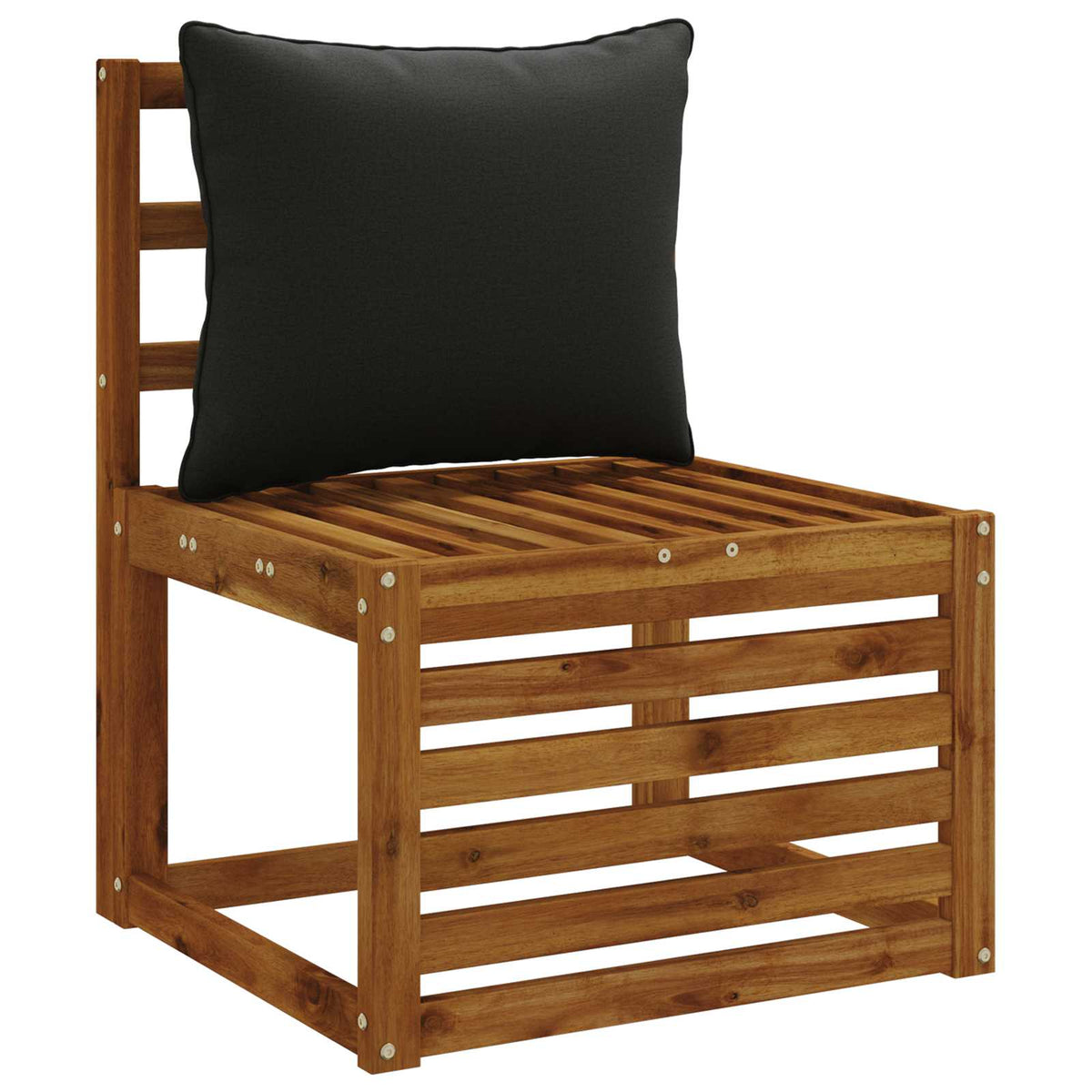 1-Delig Rugkussen PUTTEN 100% Polyester Zwart 50 x 40 x 15 cm
