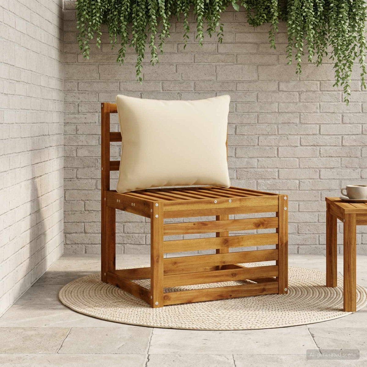 1-Delig Rugkussen PUTTEN 100% Polyester Beige 60 x 40 x 15 cm