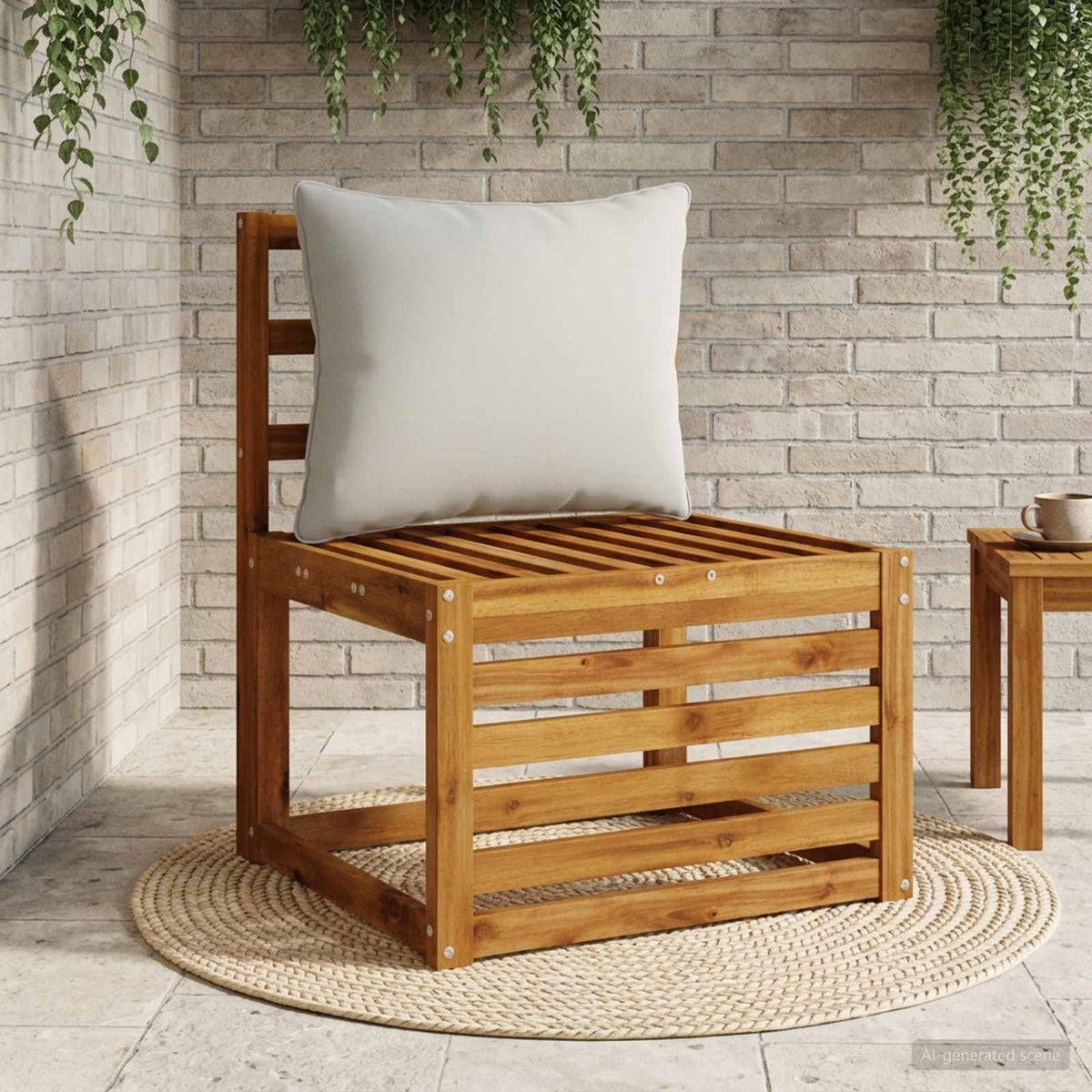 1-Delig Rugkussen PUTTEN 100% Polyester Grijs 50 x 40 x 15 cm