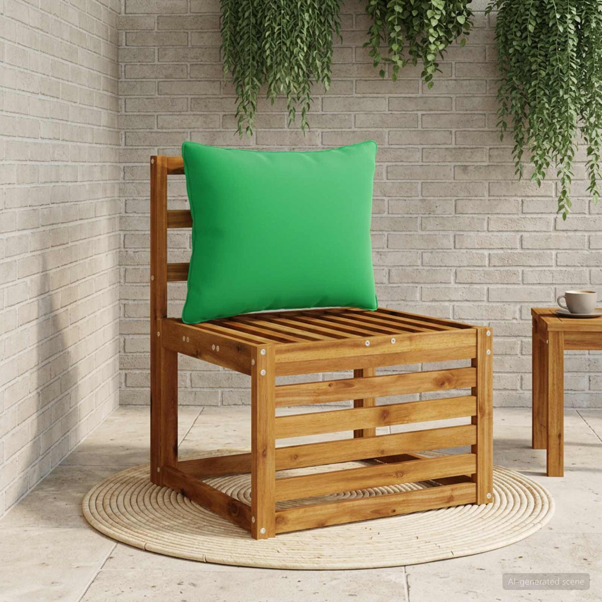 1-Delig Rugkussen PUTTEN 100% Polyester Groen 50 x 40 x 15 cm