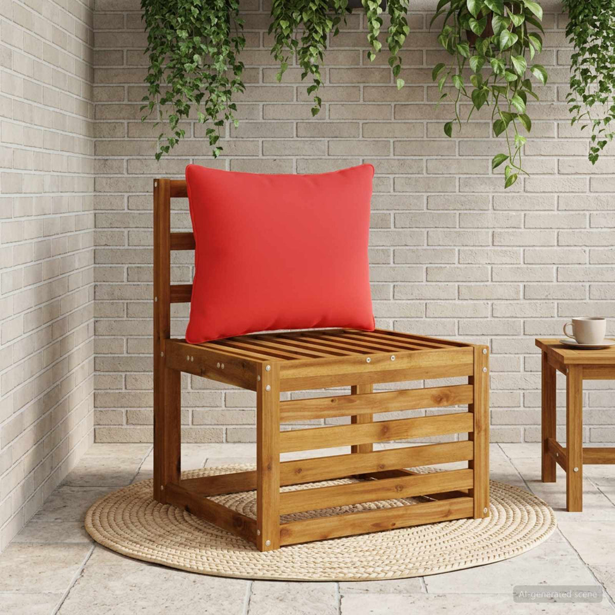 1-Delig Rugkussen PUTTEN 100% Polyester Rood 60 x 40 x 15 cm