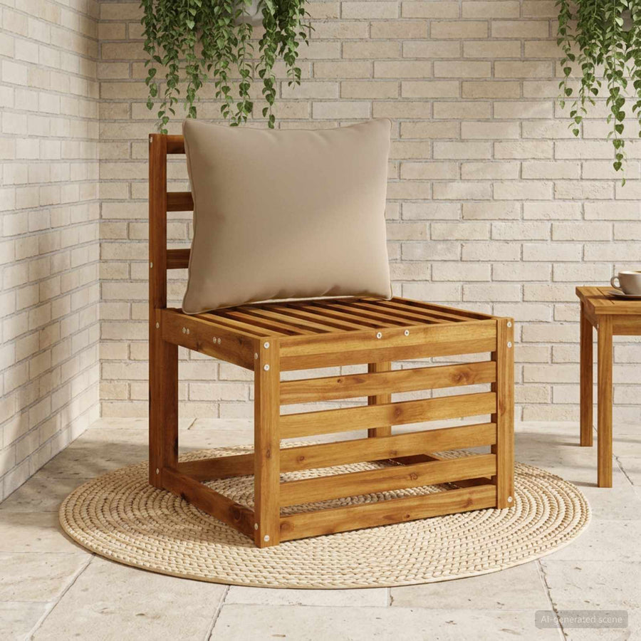 1-Delig Rugkussen PUTTEN 100% Polyester Taupe 50 x 40 x 15 cm
