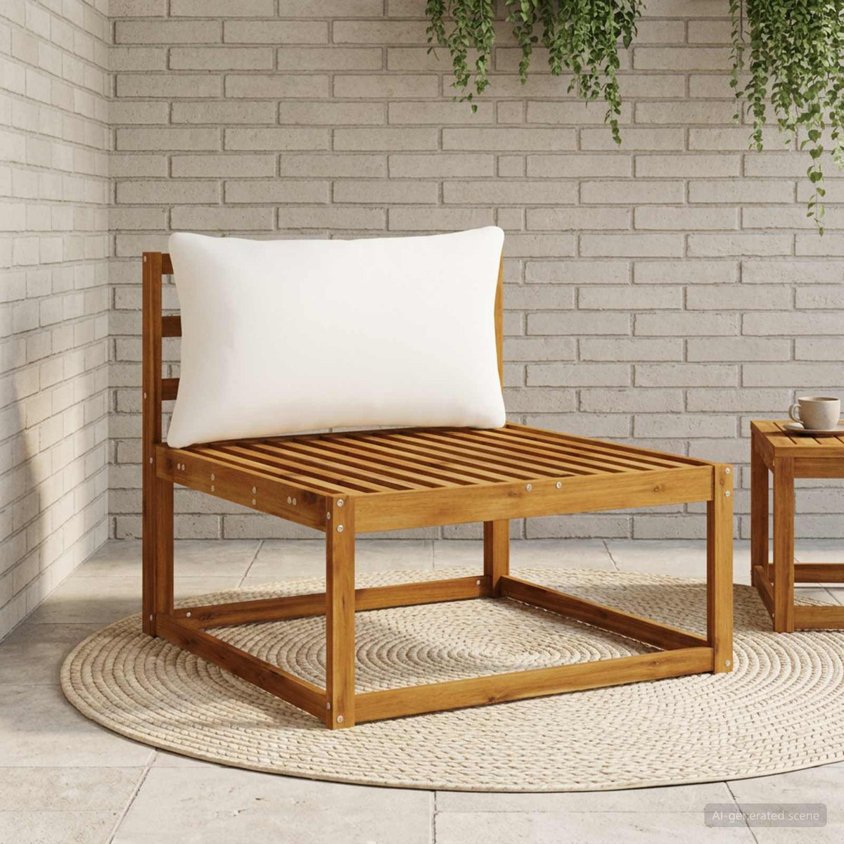 1-Delig Rugkussen PUTTEN 100% Polyester Wit 80 x 40 x 15 cm