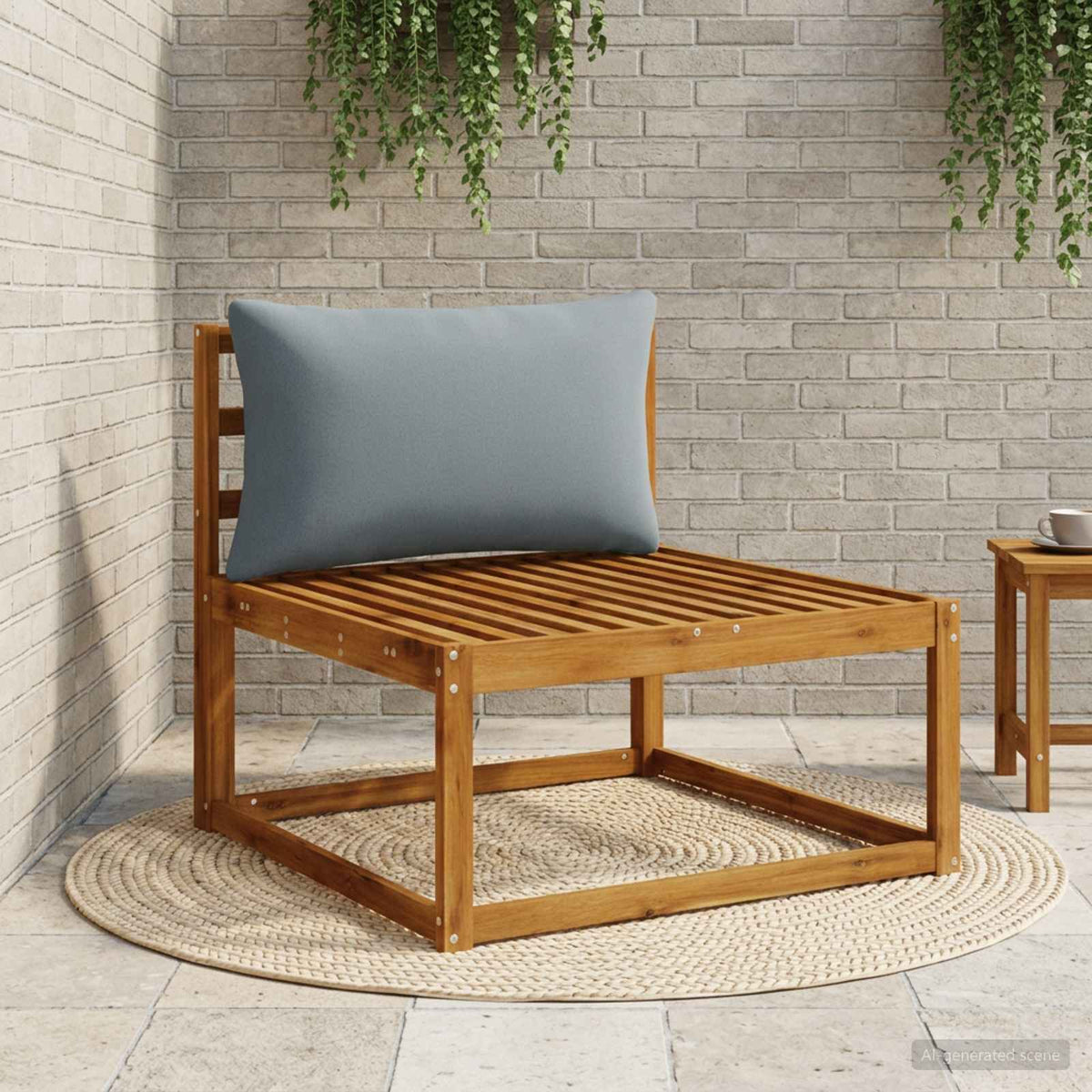1-Delig Rugkussen PUTTEN 100% Polyester Blauw 80 x 40 x 15 cm