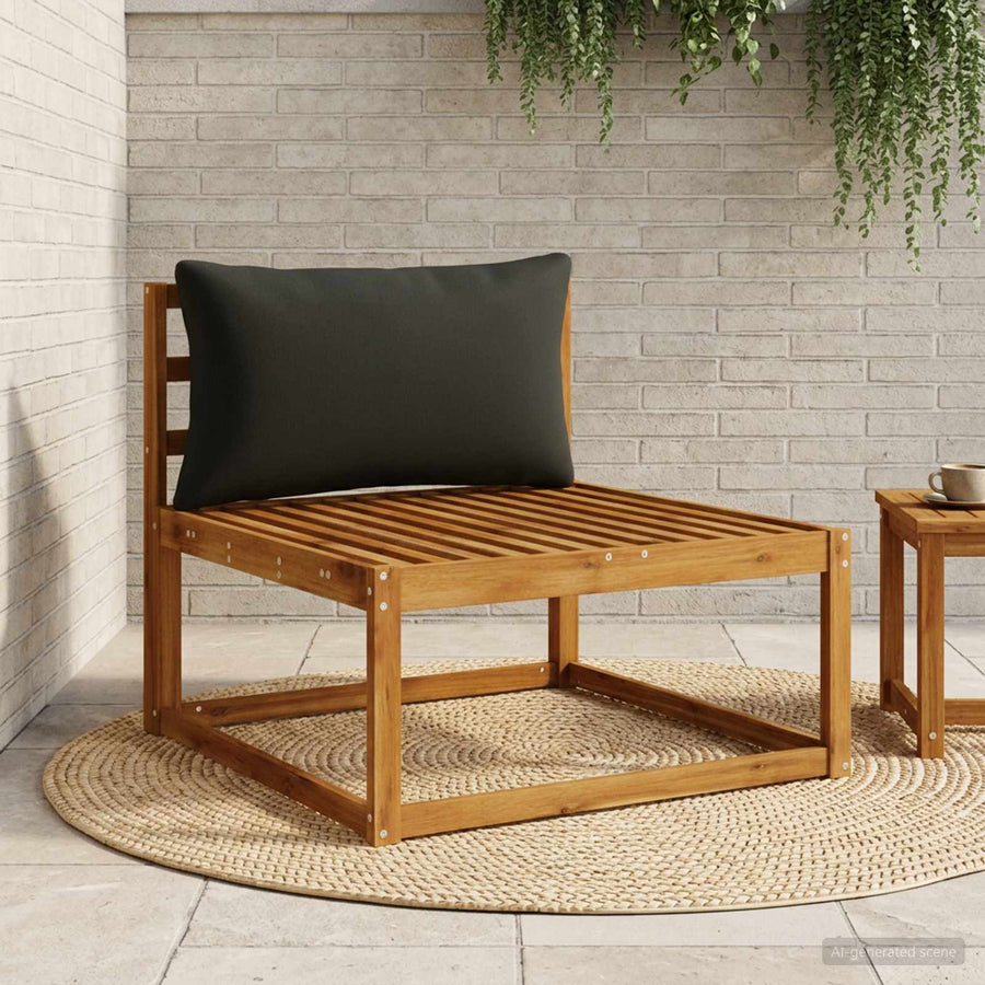 1-Delig Rugkussen PUTTEN 100% Polyester Zwart 80 x 40 x 15 cm