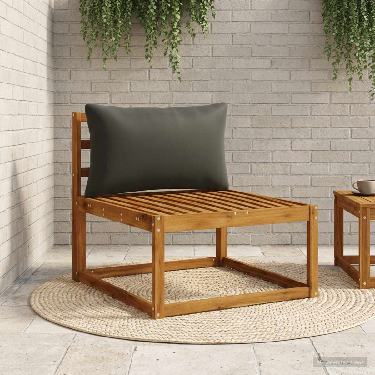 1-Delig Rugkussen PUTTEN 100% Polyester Zwart 70 x 40 x 15 cm