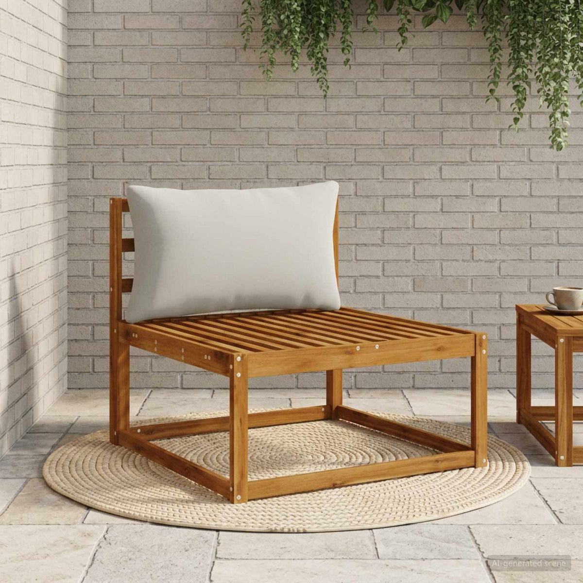 1-Delig Rugkussen PUTTEN 100% Polyester Grijs 70 x 40 x 15 cm