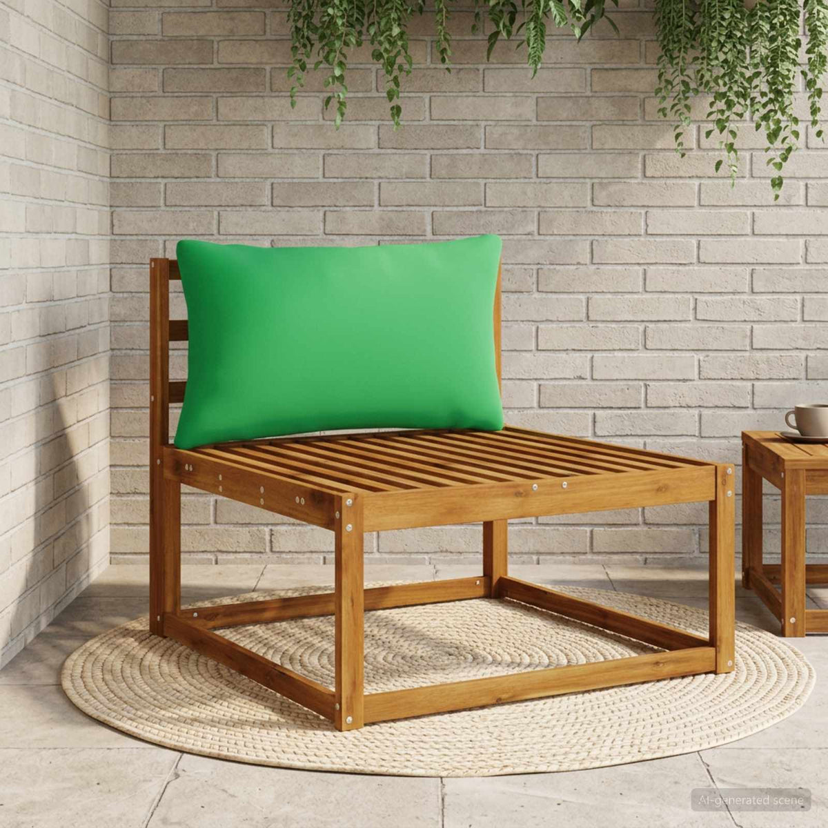 1-Delig Rugkussen PUTTEN 100% Polyester Groen 70 x 40 x 15 cm