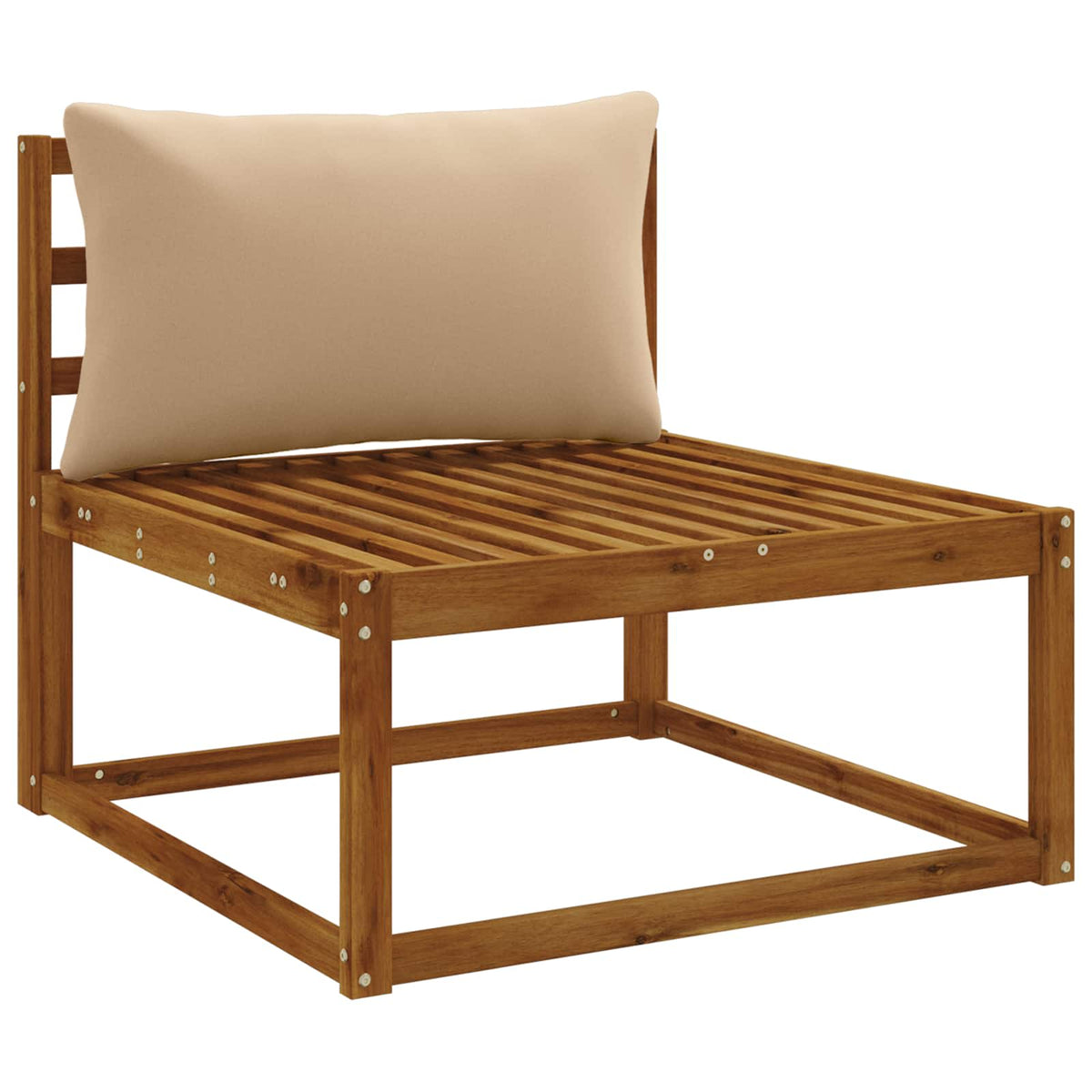 1-Delig Rugkussen PUTTEN 100% Polyester Zand 80 x 40 x 15 cm