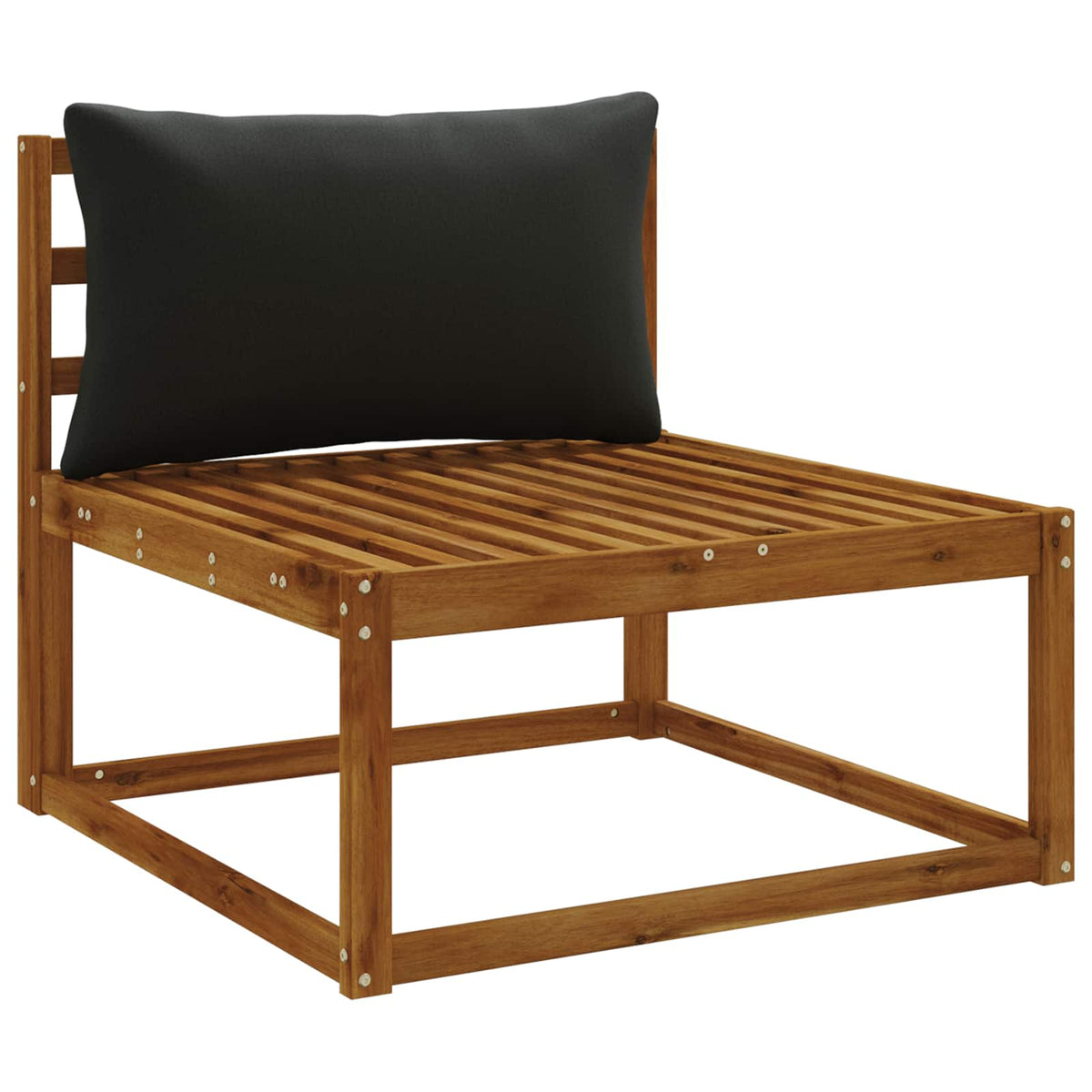 1-Delig Rugkussen PUTTEN 100% Polyester Zwart 80 x 40 x 15 cm
