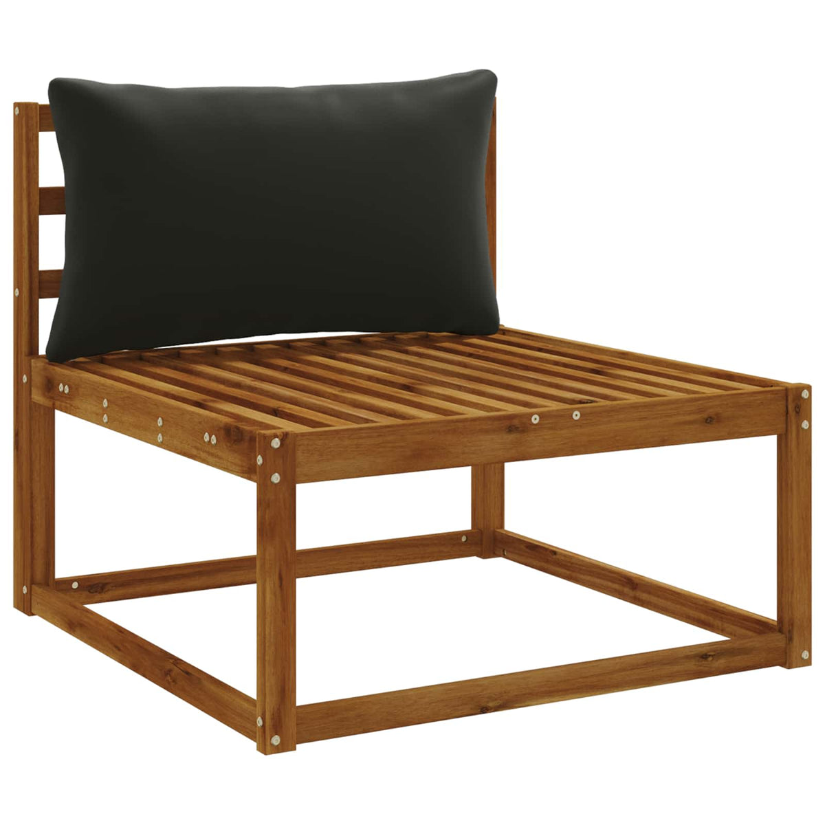 1-Delig Rugkussen PUTTEN 100% Polyester Zwart 80 x 40 x 15 cm