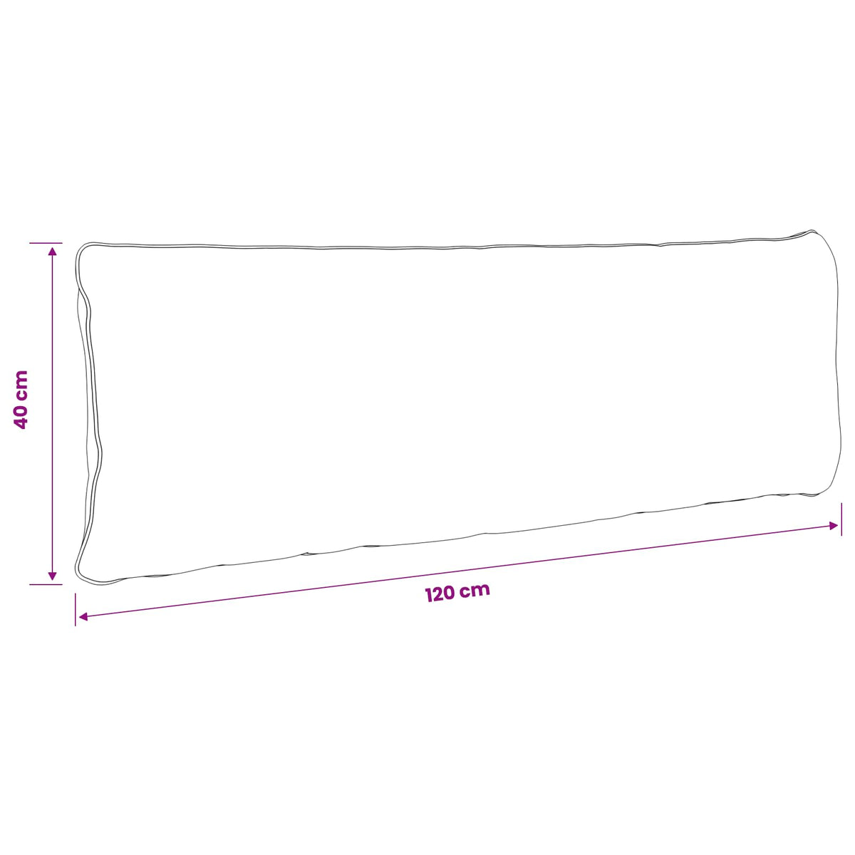 1-Delig Rugkussen PUTTEN 100% Polyester Taupe 120 x 40 x 15 cm