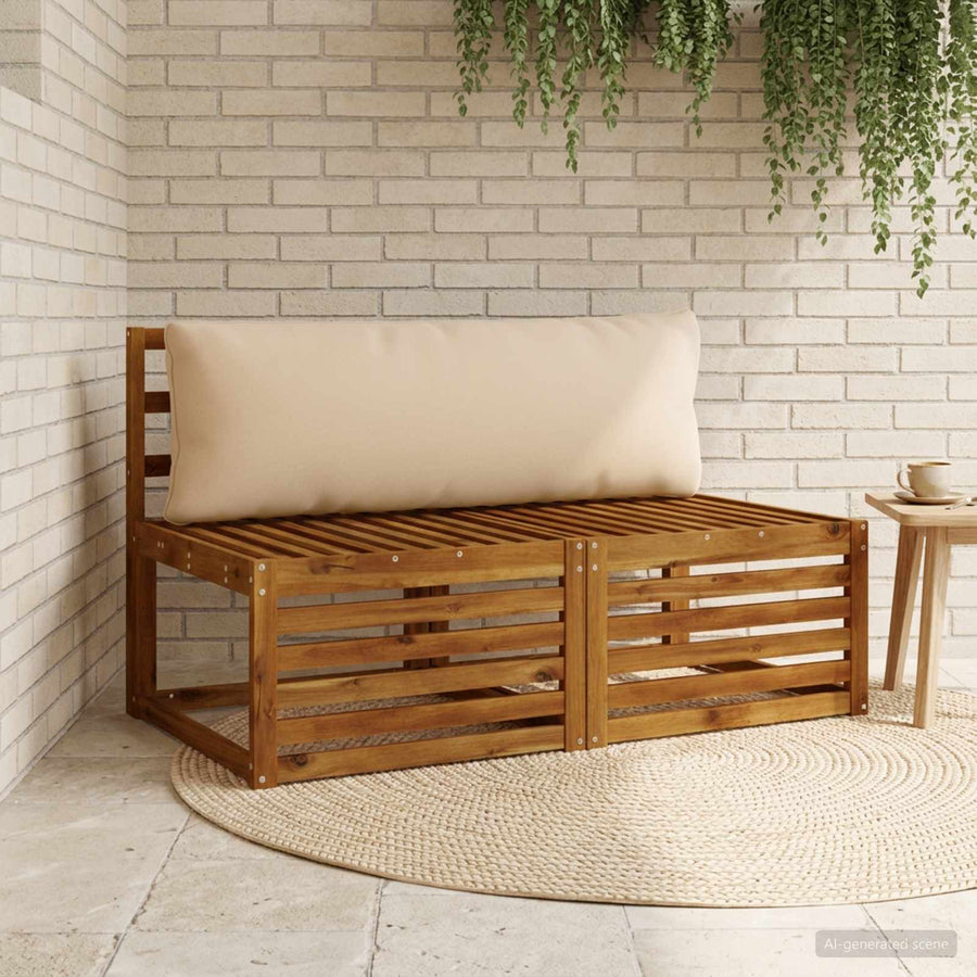 1-Delig Rugkussen PUTTEN 100% Polyester Zand 120 x 40 x 15 cm