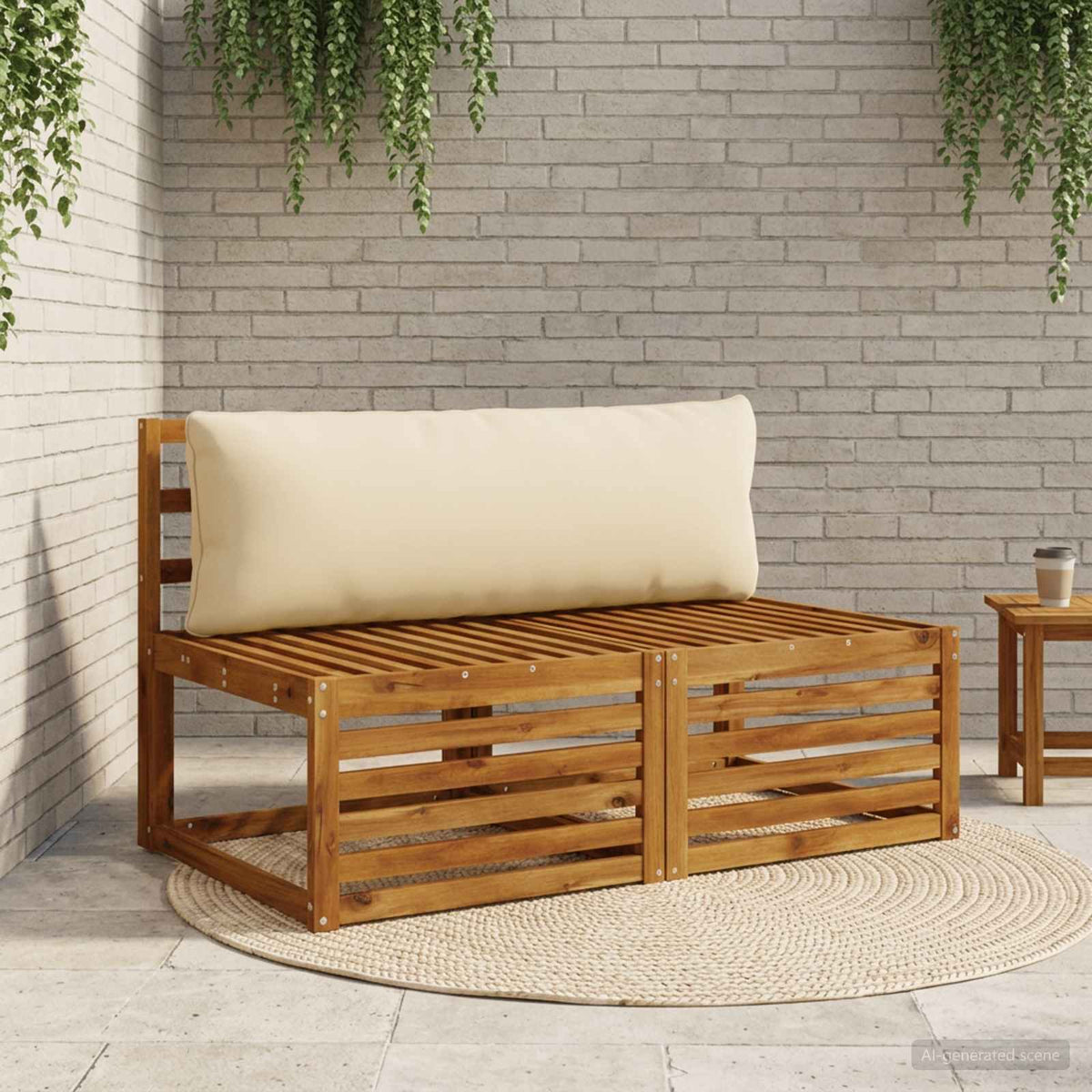 1-Delig Rugkussen PUTTEN 100% Polyester Beige 120 x 40 x 15 cm