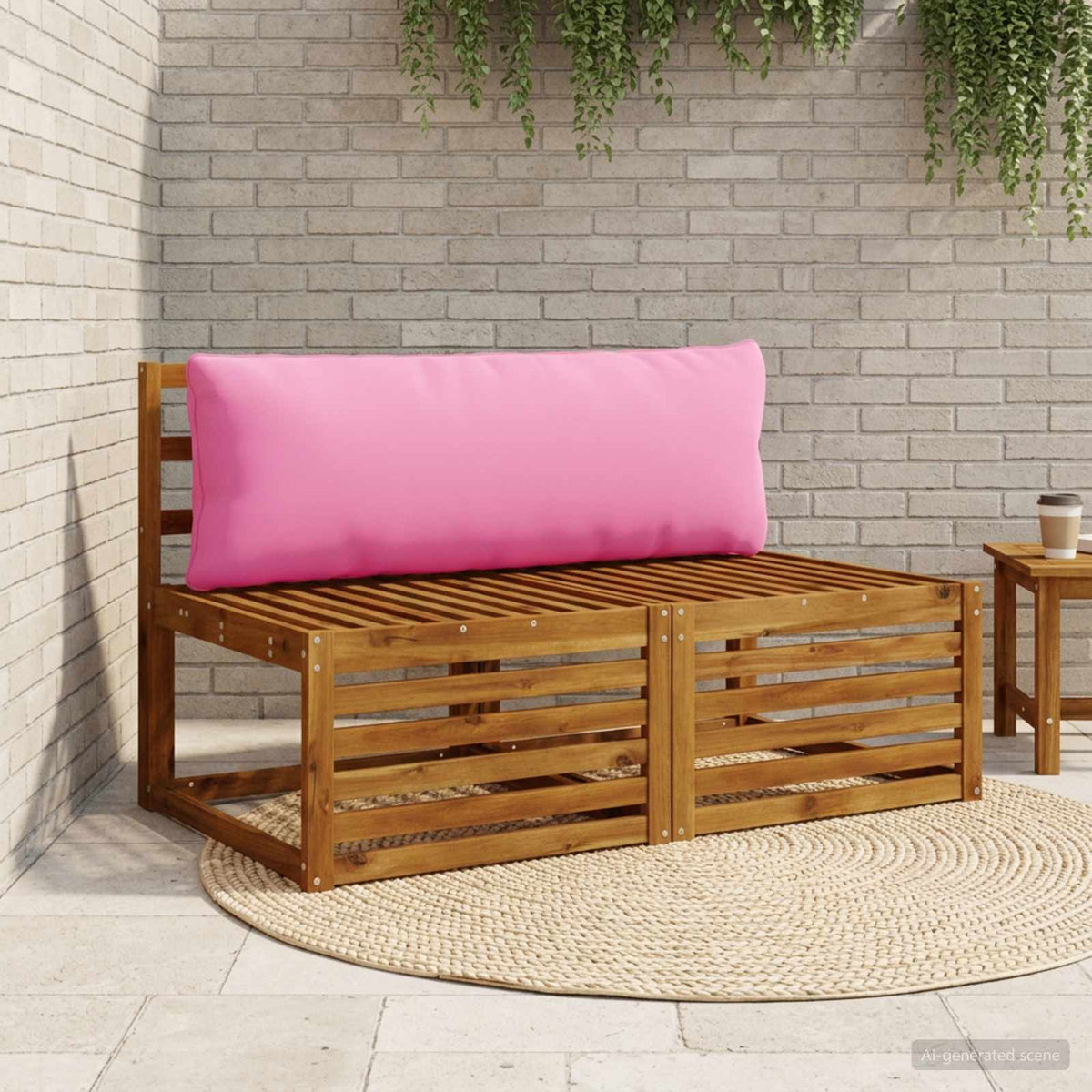 1-Delig Rugkussen PUTTEN 100% Polyester Roze 120 x 40 x 15 cm