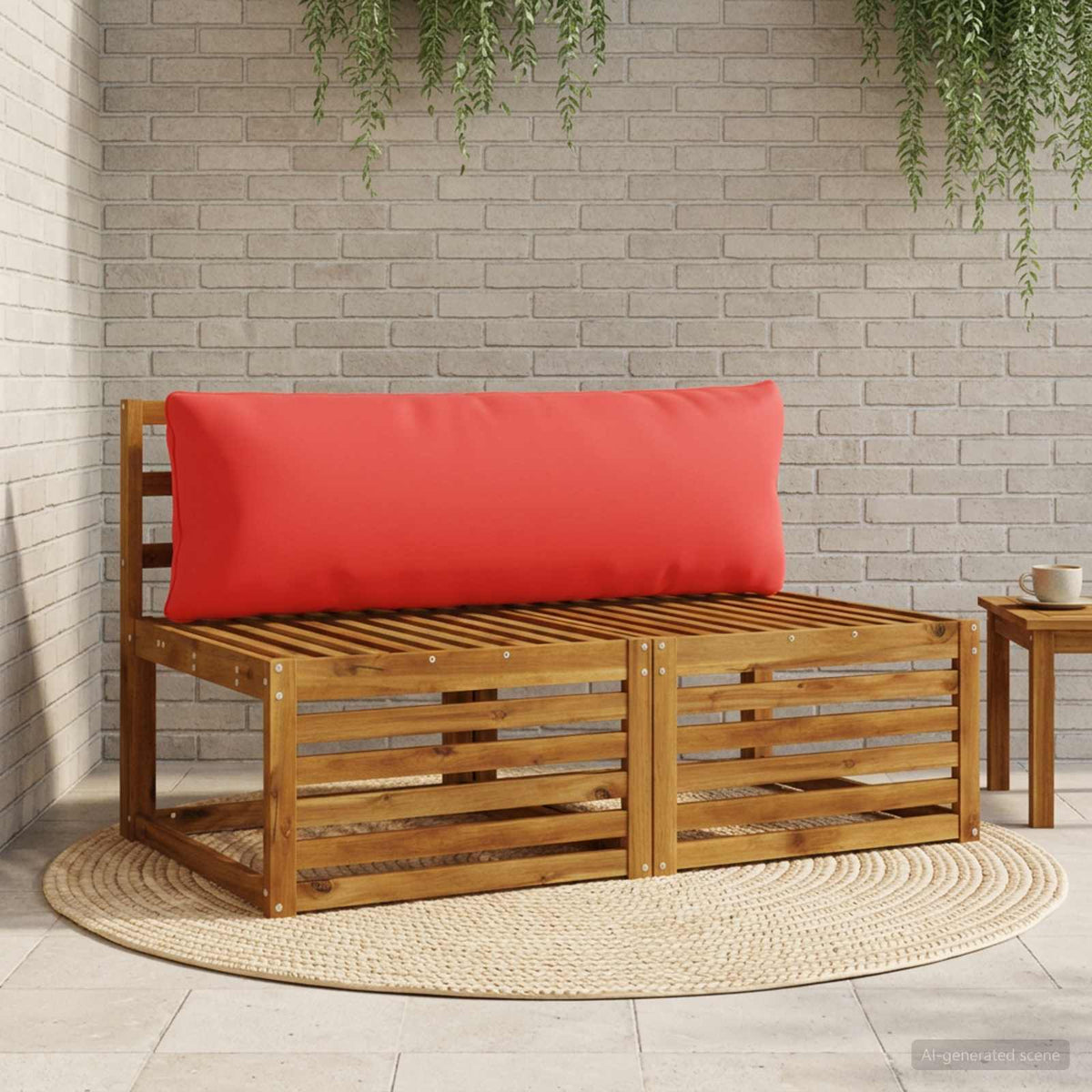 1-Delig Rugkussen PUTTEN 100% Polyester Rood 120 x 40 x 15 cm