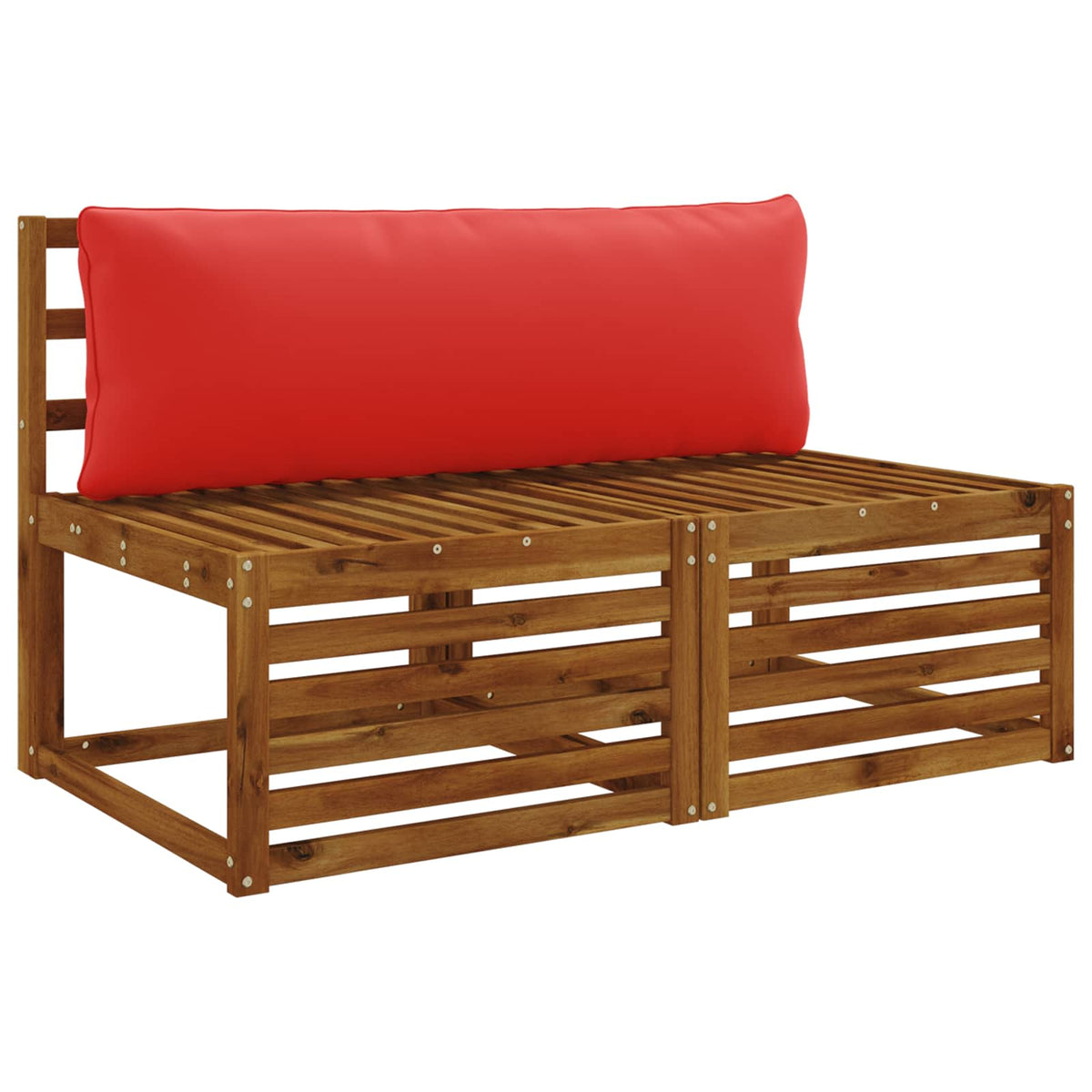 1-Delig Rugkussen PUTTEN 100% Polyester Rood 120 x 40 x 15 cm