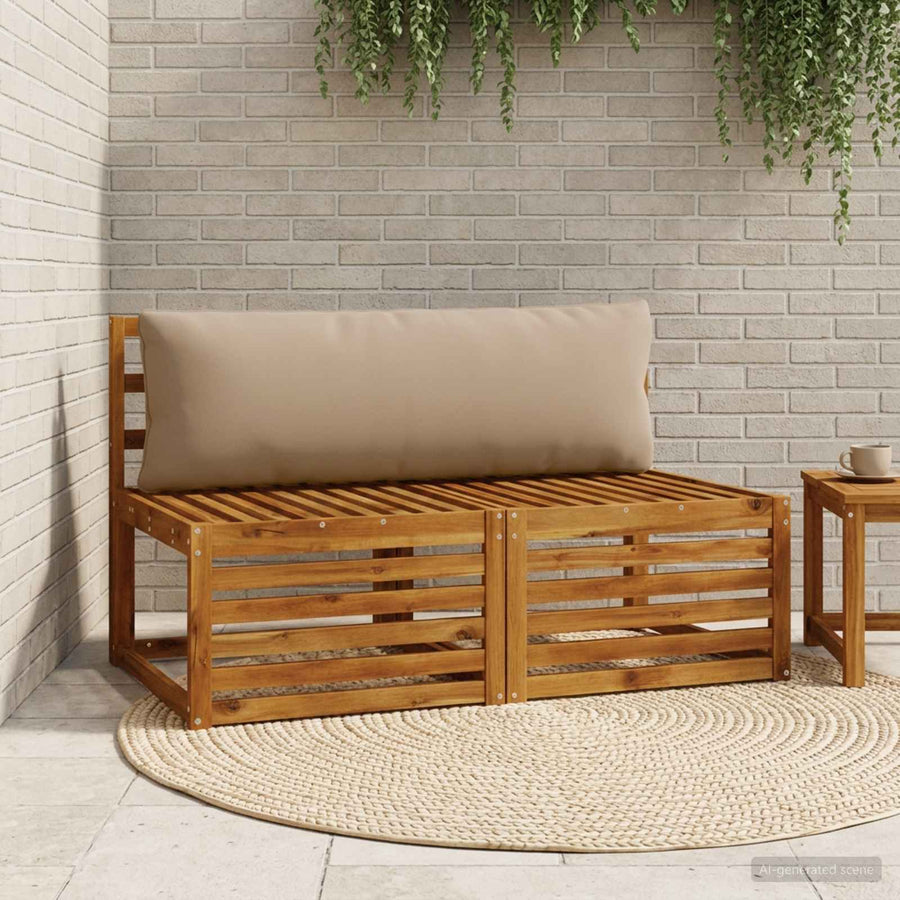1-Delig Rugkussen PUTTEN 100% Polyester Taupe 120 x 40 x 15 cm