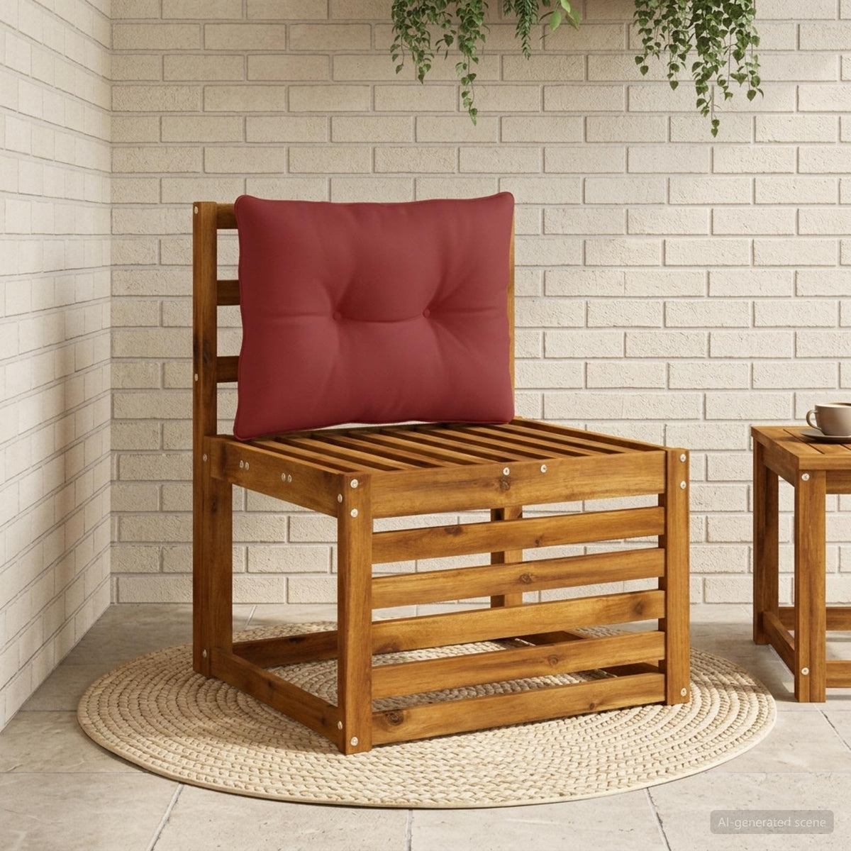 Rugkussen PUTTEN 100% Polyester Wijnrood 60 x 40 x 10 cm