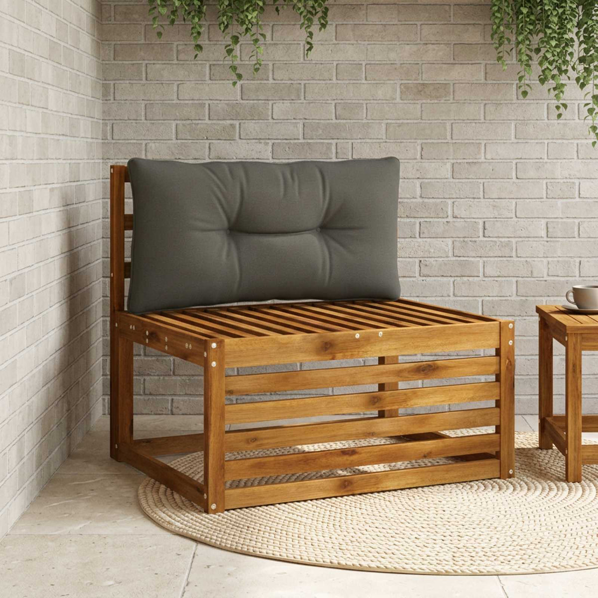Rugkussen PUTTEN 100% Polyester Antraciet 70 x 40 x 10 cm