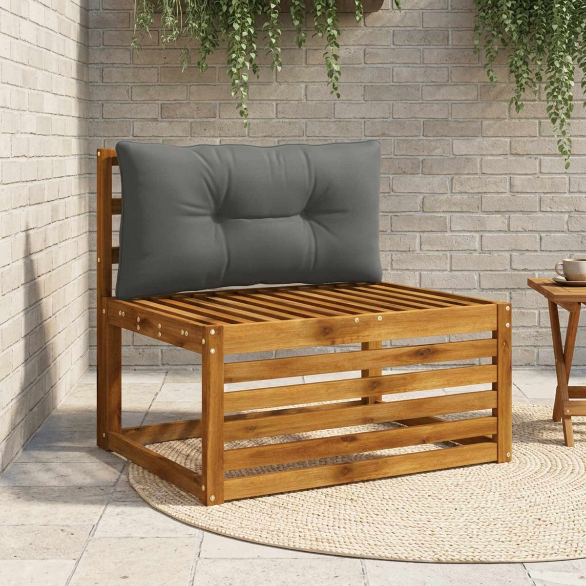 Rugkussen PUTTEN 100% Polyester Antraciet 80 x 40 x 10 cm