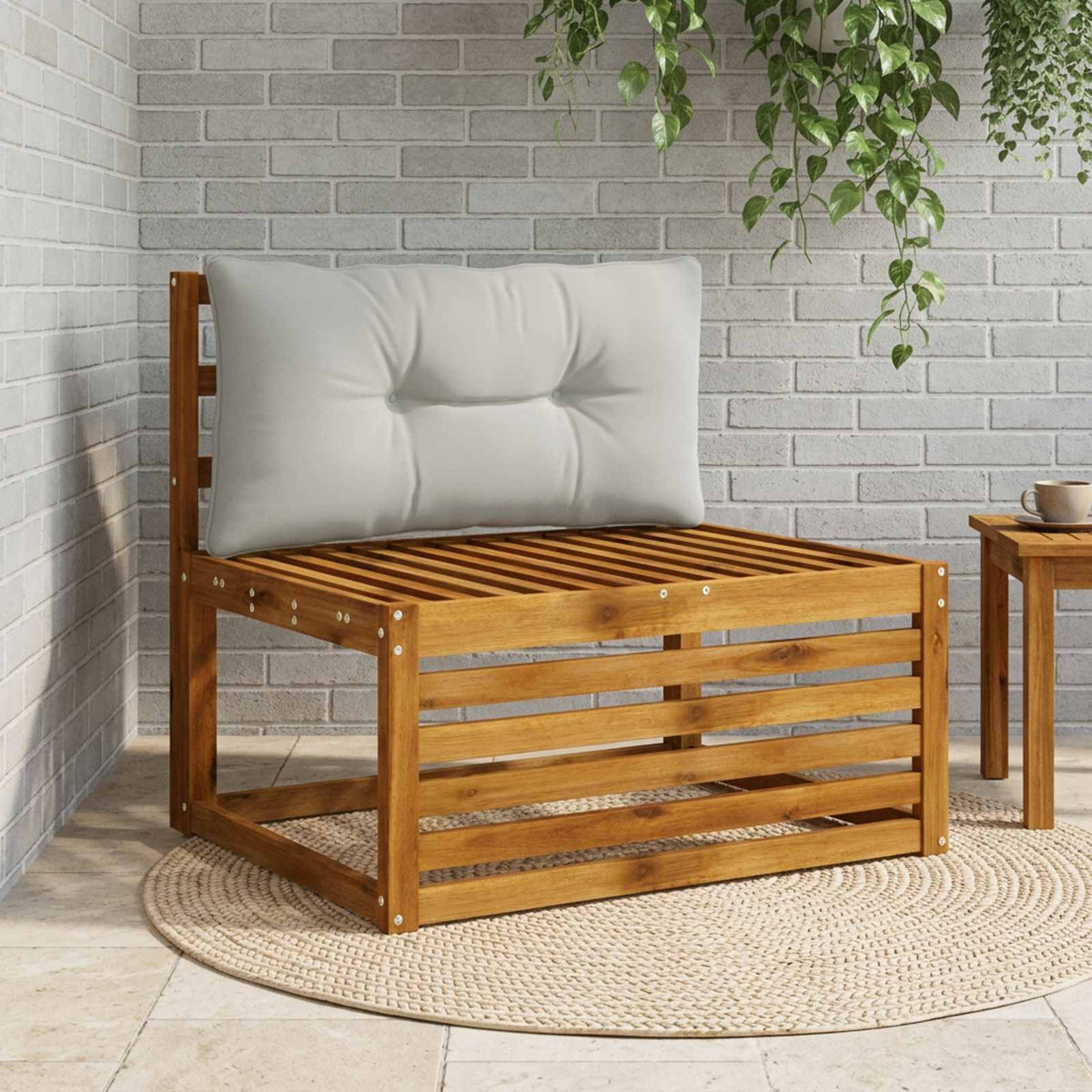 Rugkussen PUTTEN 100% Polyester Grijs 80 x 40 x 10 cm
