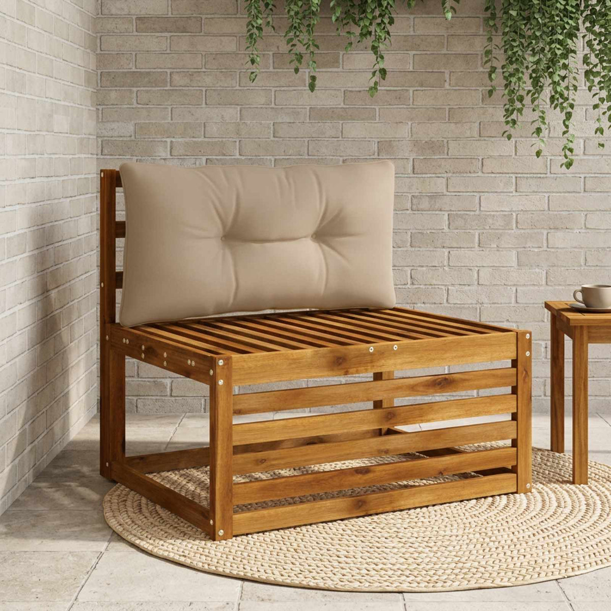 Rugkussen PUTTEN 100% Polyester Taupe 70 x 40 x 10 cm