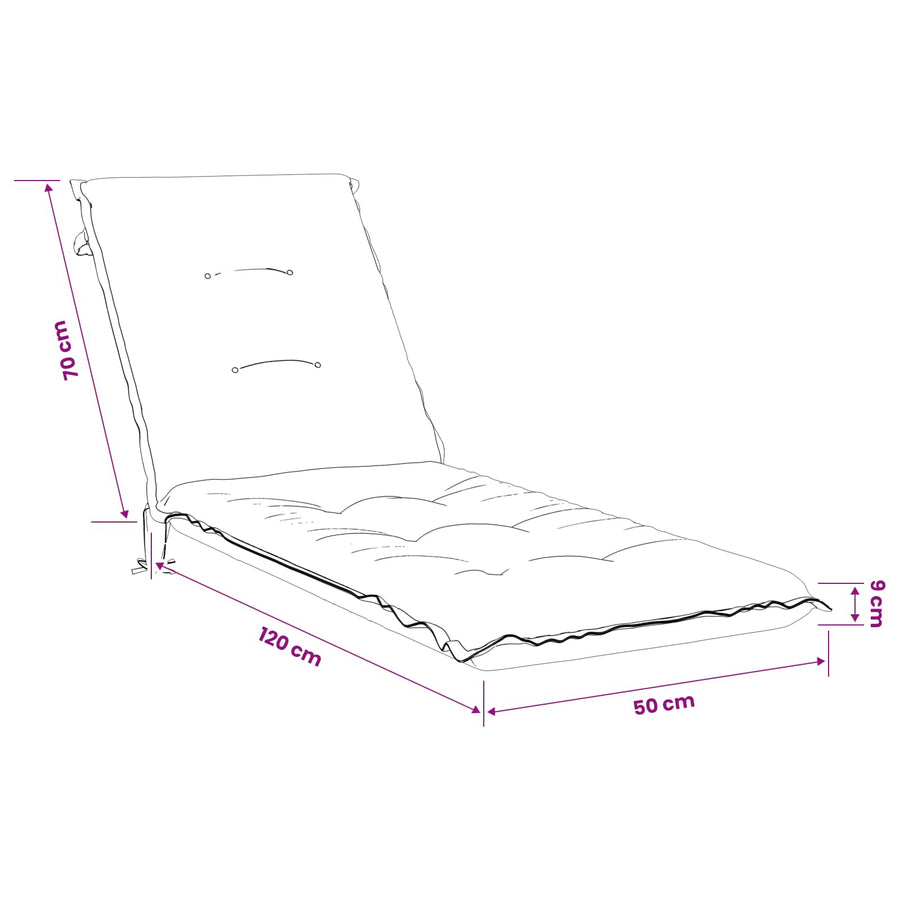 Ligstoel Kussen GEMERT 100% Polyester Rood 190 x 50 x 9 cm