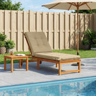 Ligstoelkussen 190x60x9 cm polyester beige