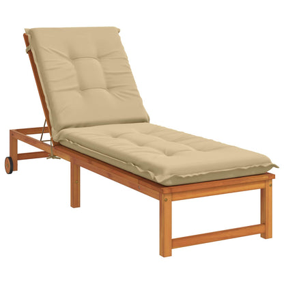 Ligstoel Kussen GEMERT 100% Polyester Beige 190 x 60 x 9 cm
