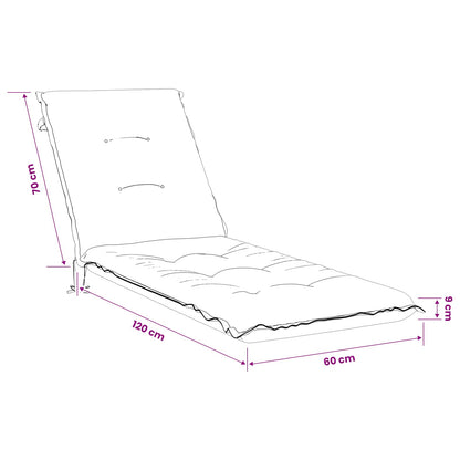 Ligstoel Kussen GEMERT 100% Polyester Beige 190 x 60 x 9 cm